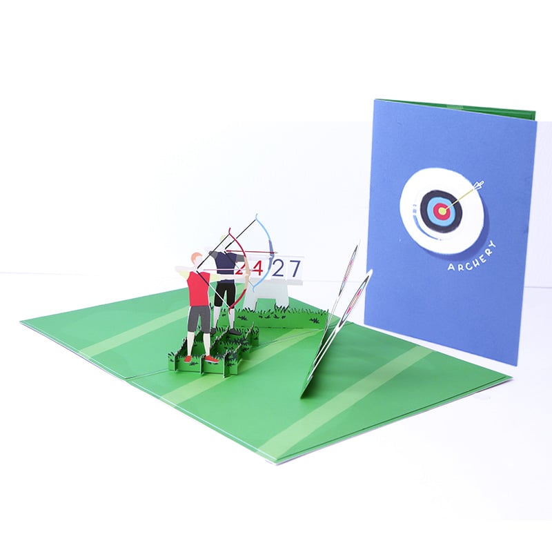 3D Archery Pop-Up Greeting Card for Sports Lovers
