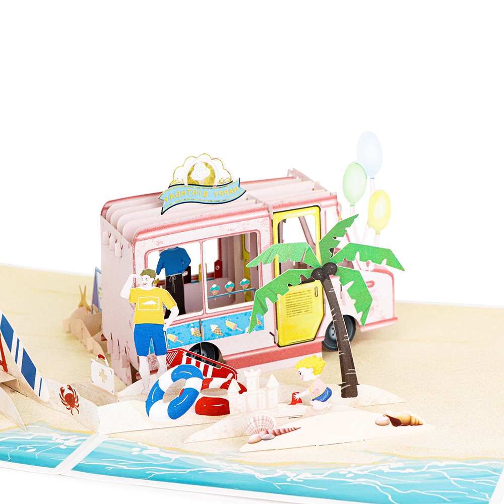 Ice Cream Truck Pop Up Birthday Card