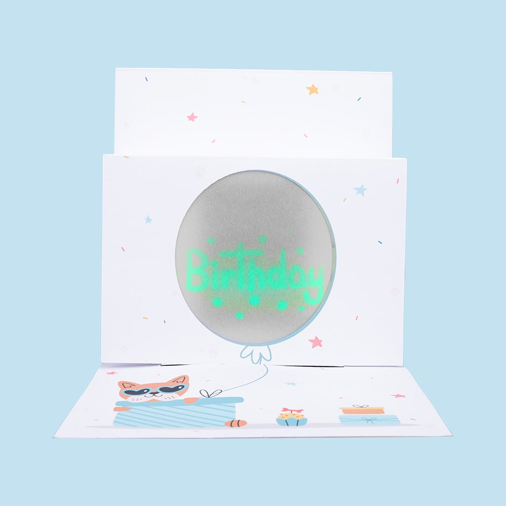 Cute Puppy Light-Up Musical Birthday Pop-Up Card