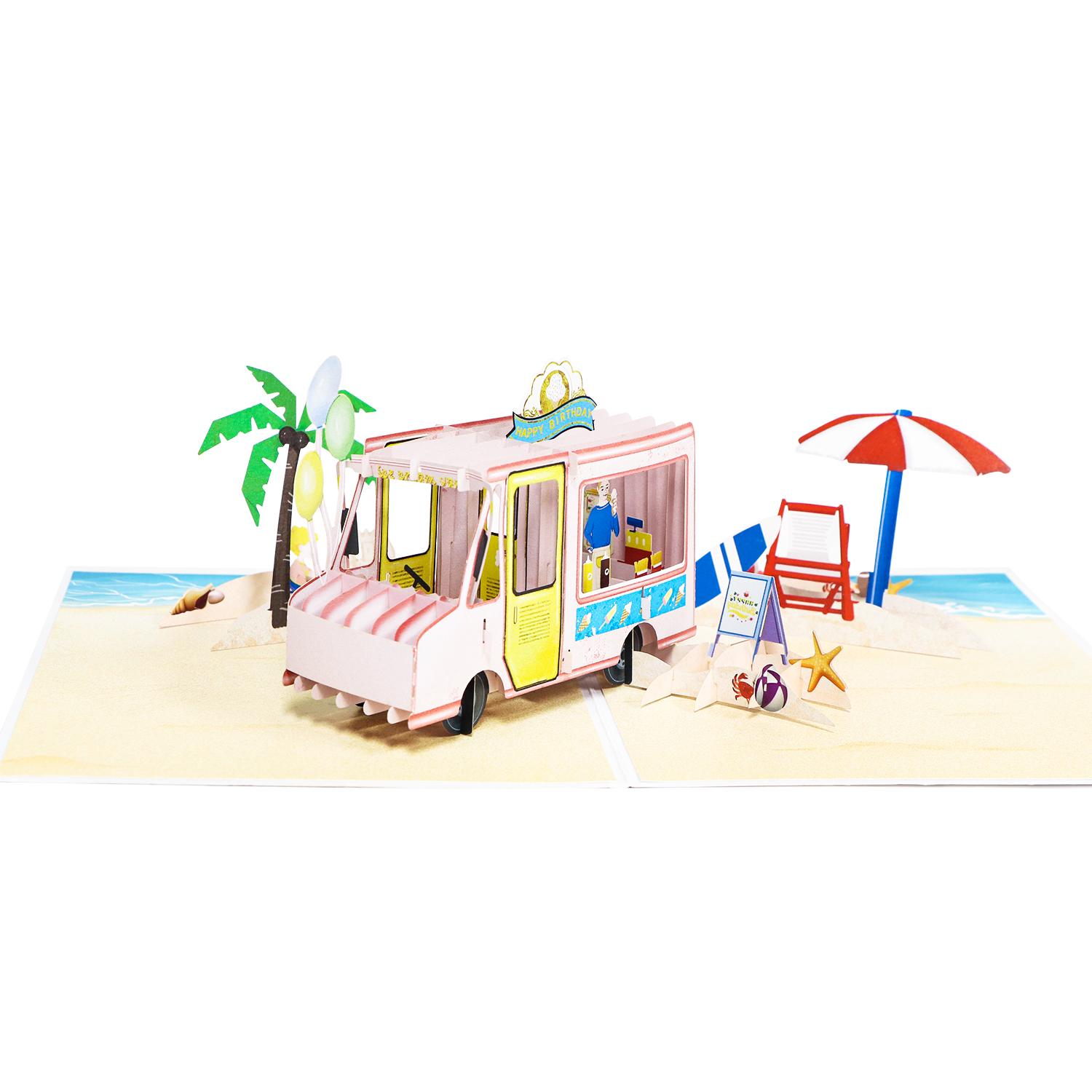 Ice Cream Truck Pop Up Birthday Card