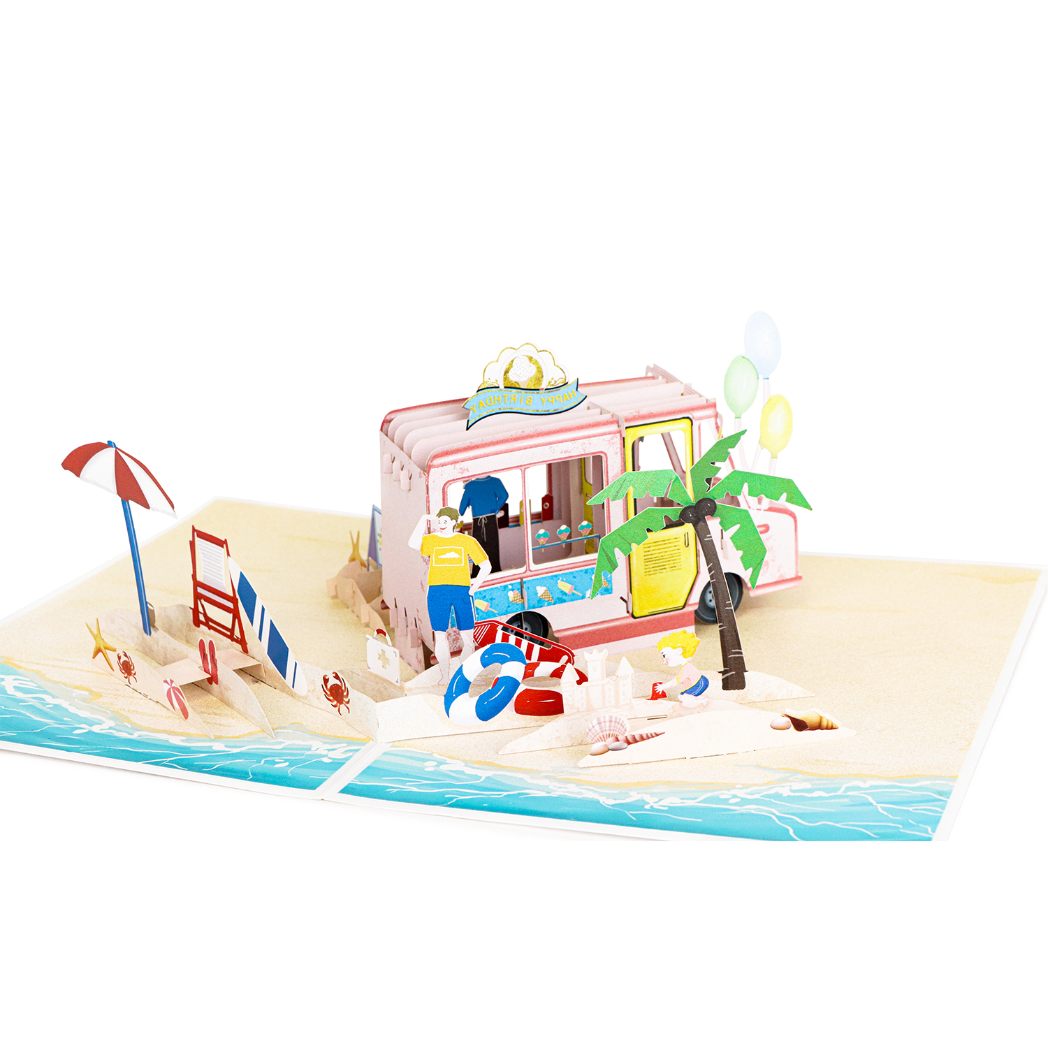 Ice Cream Truck Pop Up Birthday Card