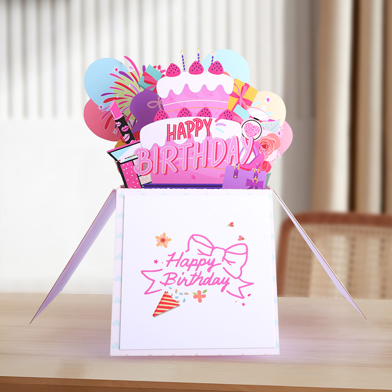3D Birthday Pop Up Music Box with LED Light