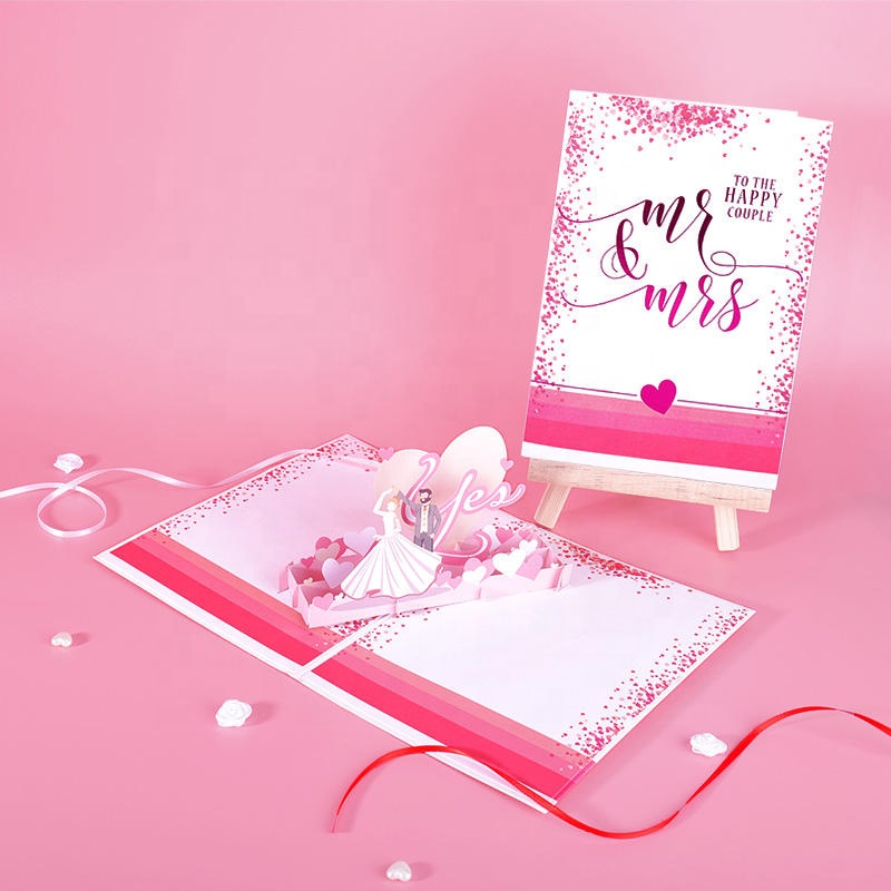 Dancing Bride and Groom Wedding 3D Pop Up Card with Music