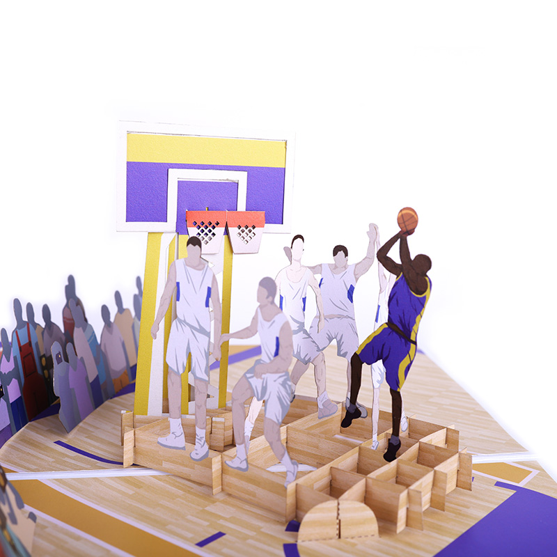 Custom 3D Basketball Pop Up Greeting Card 