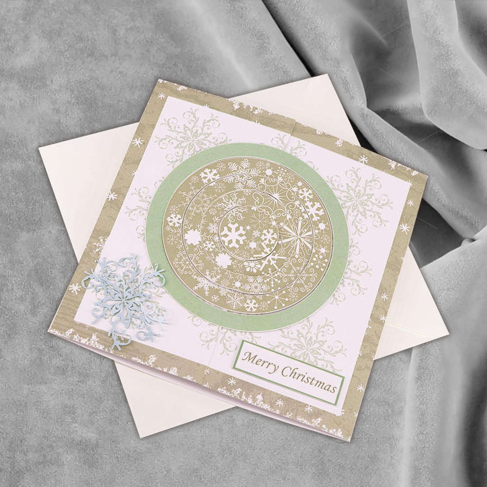 Gilded Snowflake Elegance Handmade Christmas Greeting Card