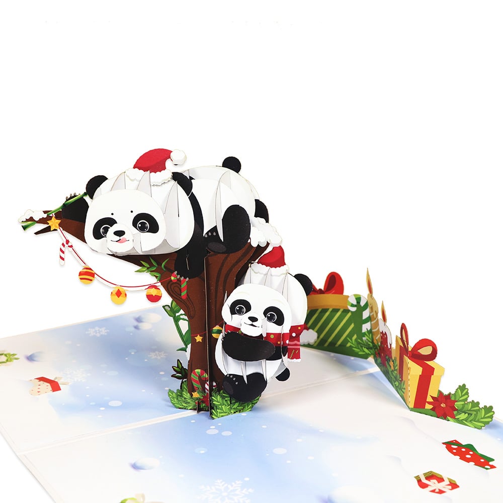 Christmas Panda Pop Up Card 3D Greeting Card