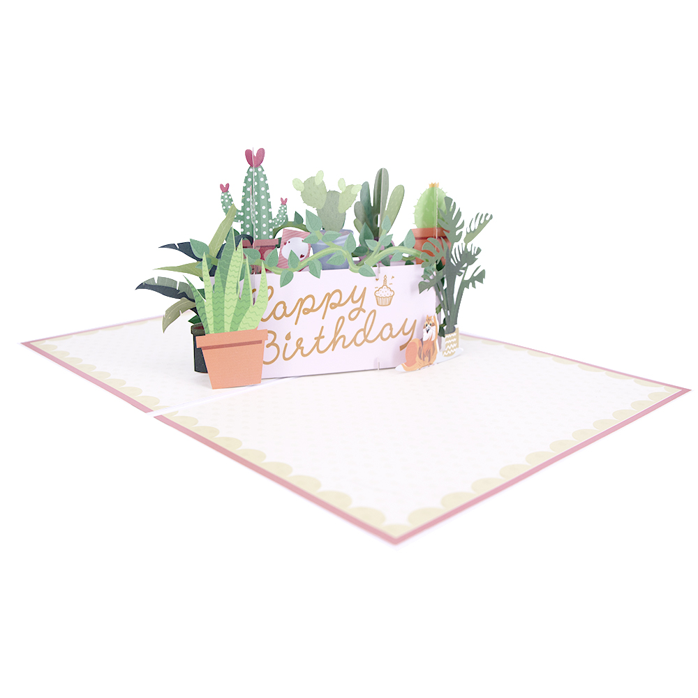 3D Plant Birthday Pop Up Greeting Card