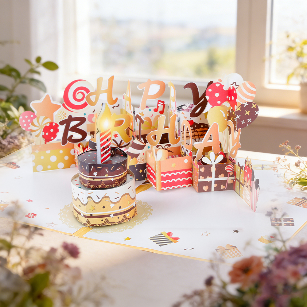 Sweet Birthday Treats Music and Lights Pop Up Card