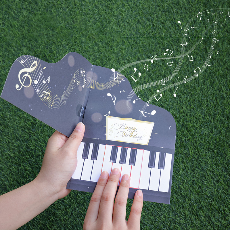 Grand Piano Birthday Music Card with Playable Keys