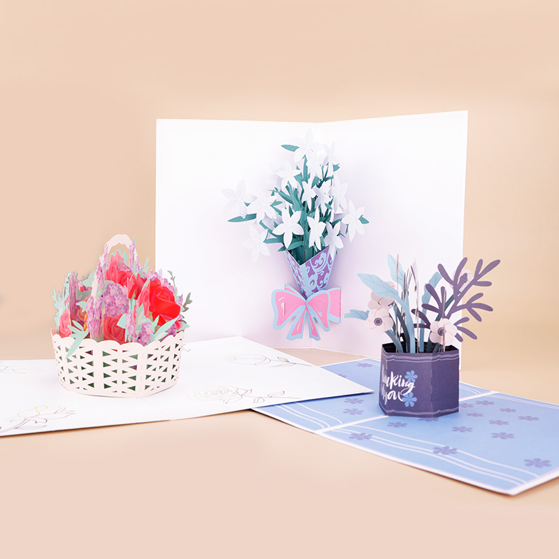 3D Lily Bouquet Thank You Pop Up Card