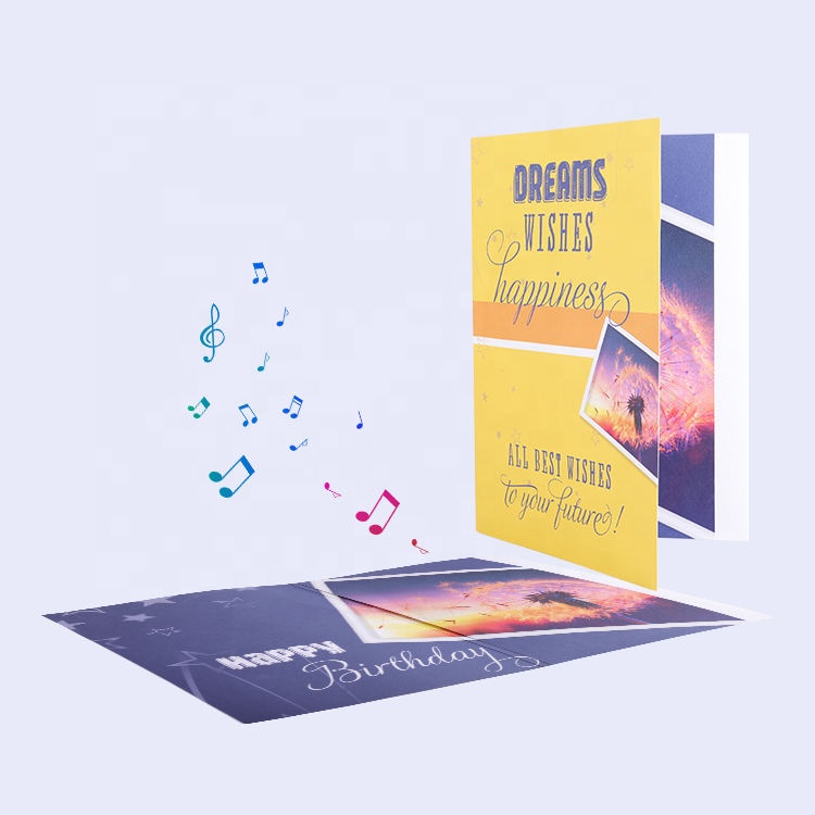 Dandelion Wishes Birthday Music Card with Fiber Optic Light  