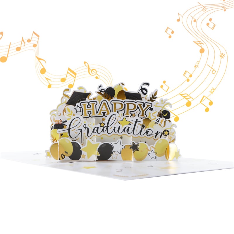 3D Pop Up Graduation Card with LED and Music