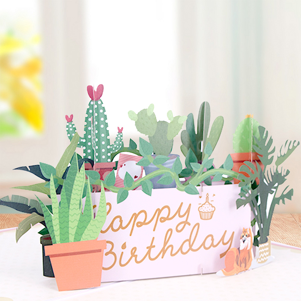 3D Plant Birthday Pop Up Greeting Card