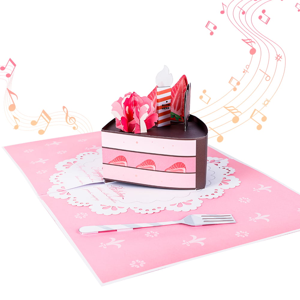 Sweet Strawberry Birthday Cake Pop-Up Card