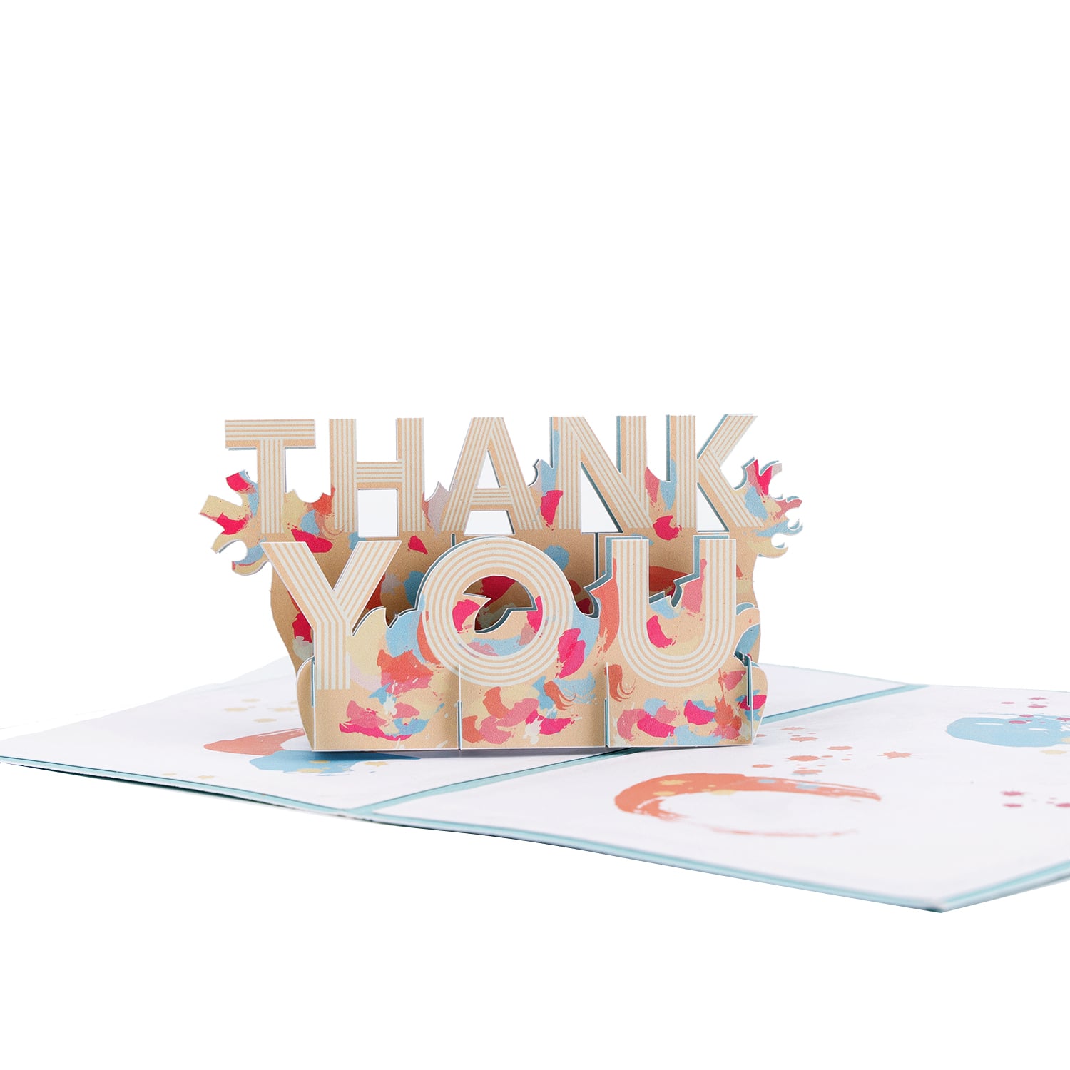 3D Pop Up Thank You Card with Watercolor Art Design