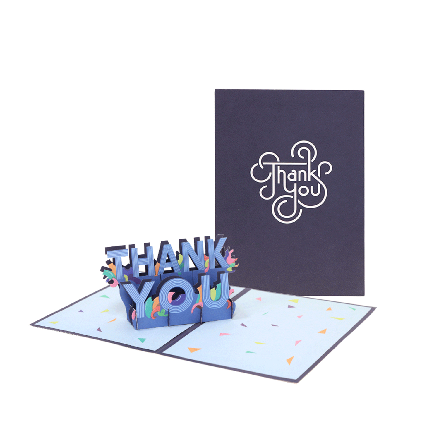 Luxury 3D Pop Up Thank You Card with Colorful Letter Design