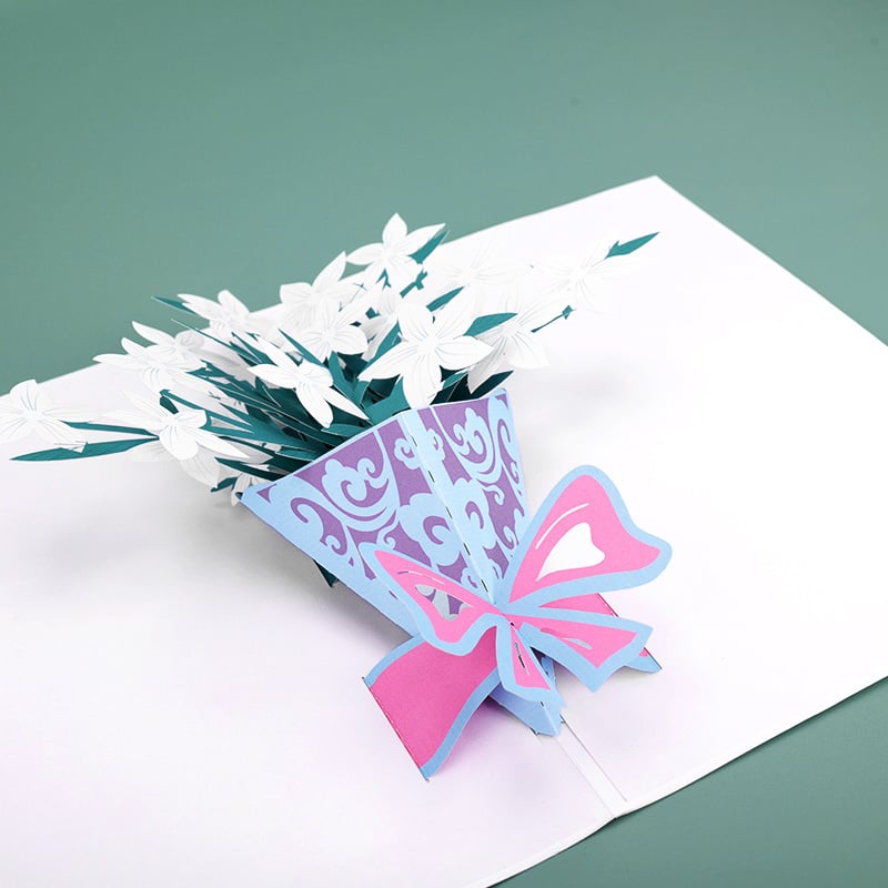 3D Lily Bouquet Thank You Pop Up Card
