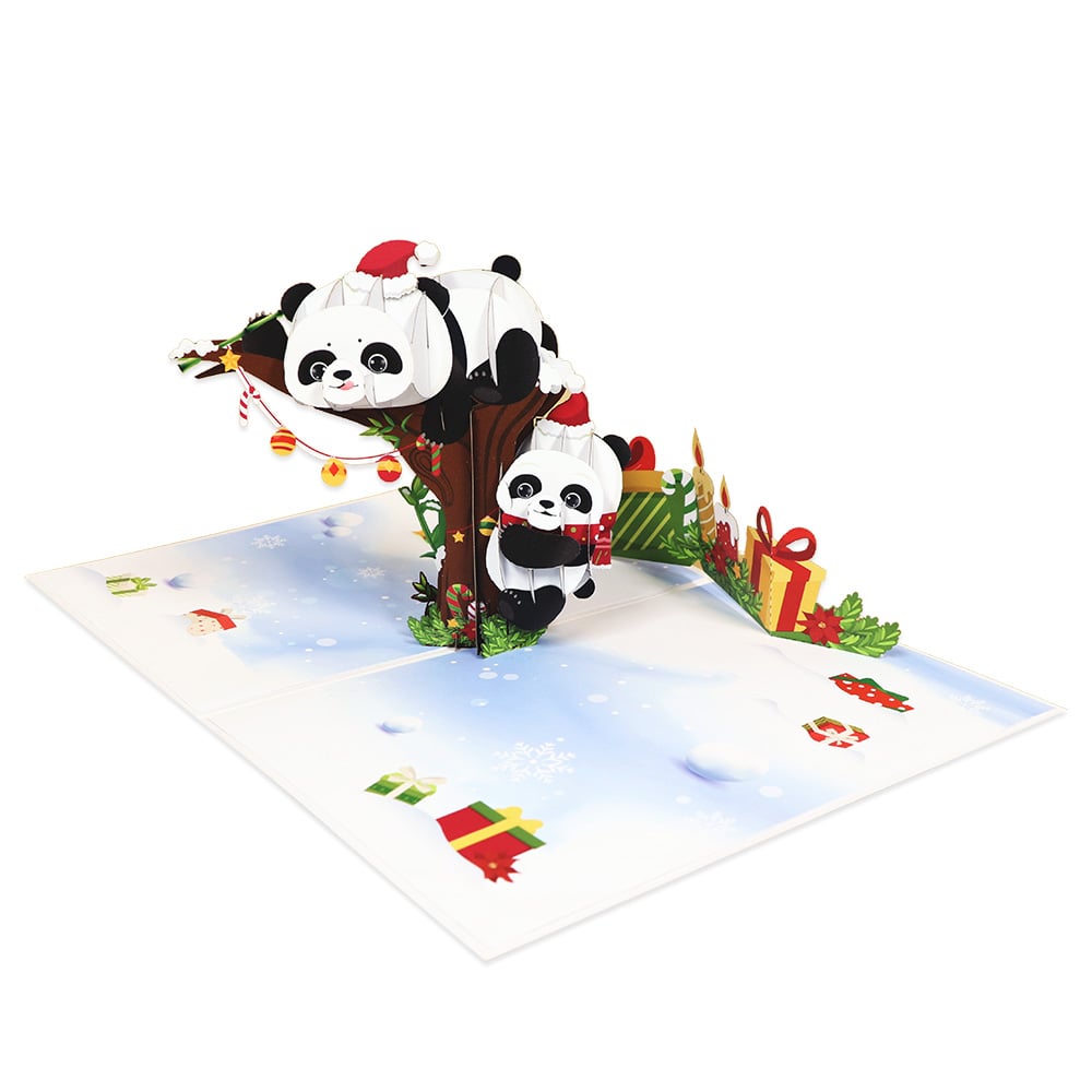 Christmas Panda Pop Up Card 3D Greeting Card