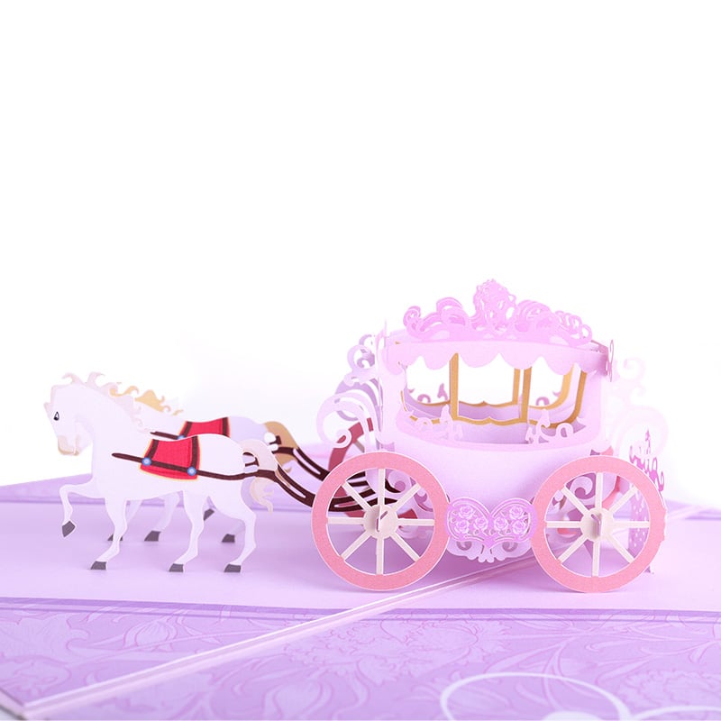 Enchanted Carriage Wedding Celebration Pop Up Card
