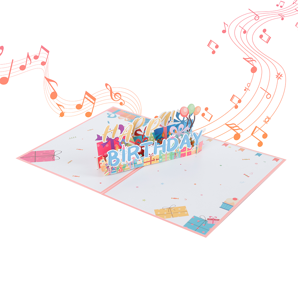Birthday Gift Surprise Music and Lights Pop Up Card
