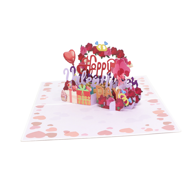 Love in Full Bloom Valentines Day Celebration Pop Up Card