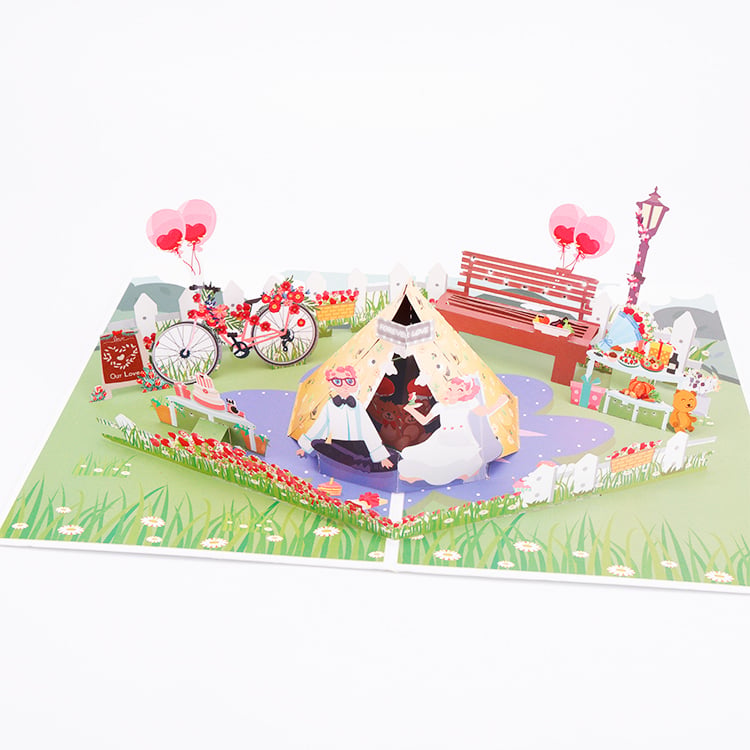 Our Forever Adventure Honeymoon Wedding Pop Up Card