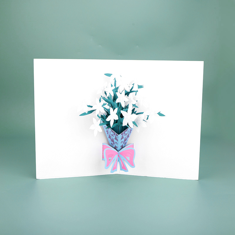 3D Lily Bouquet Thank You Pop Up Card