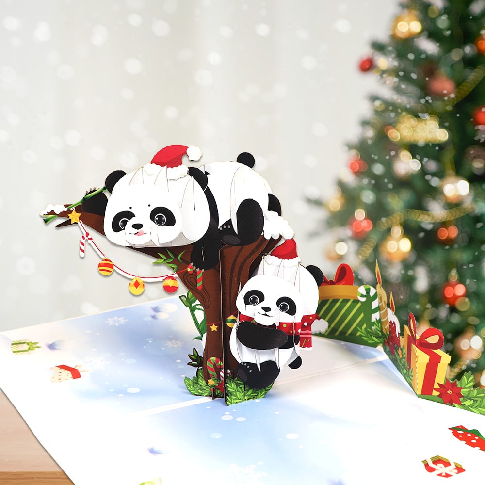 Christmas Panda Pop Up Card 3D Greeting Card