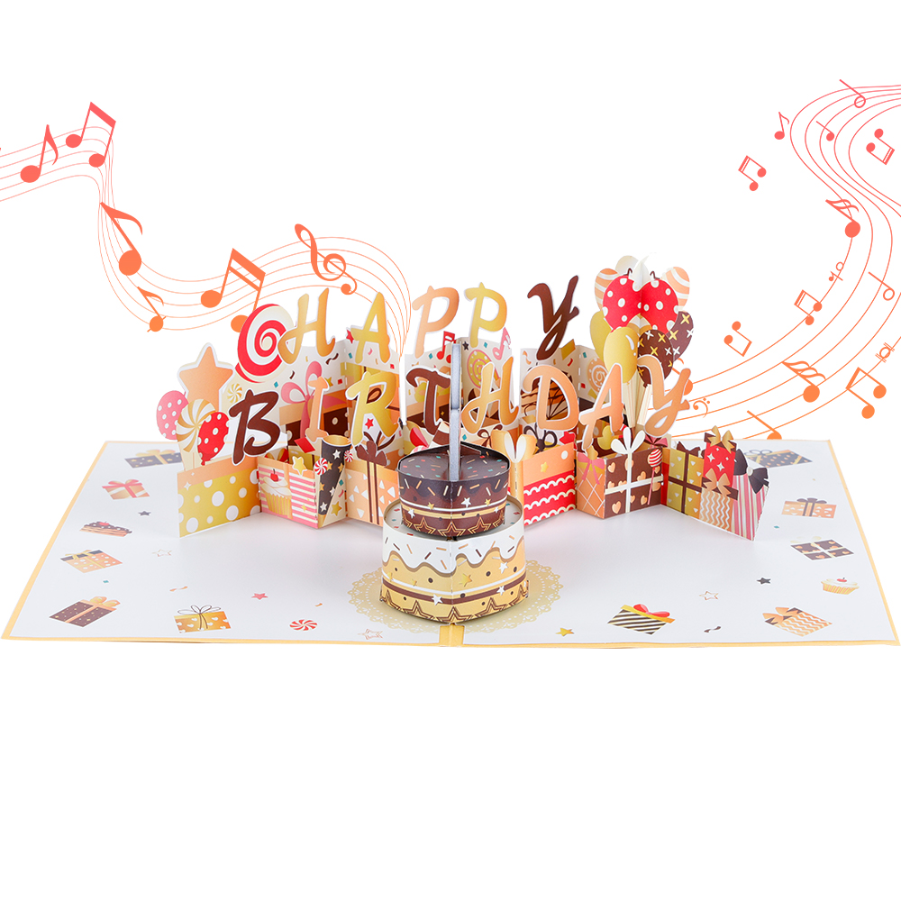 Sweet Birthday Treats Music and Lights Pop Up Card