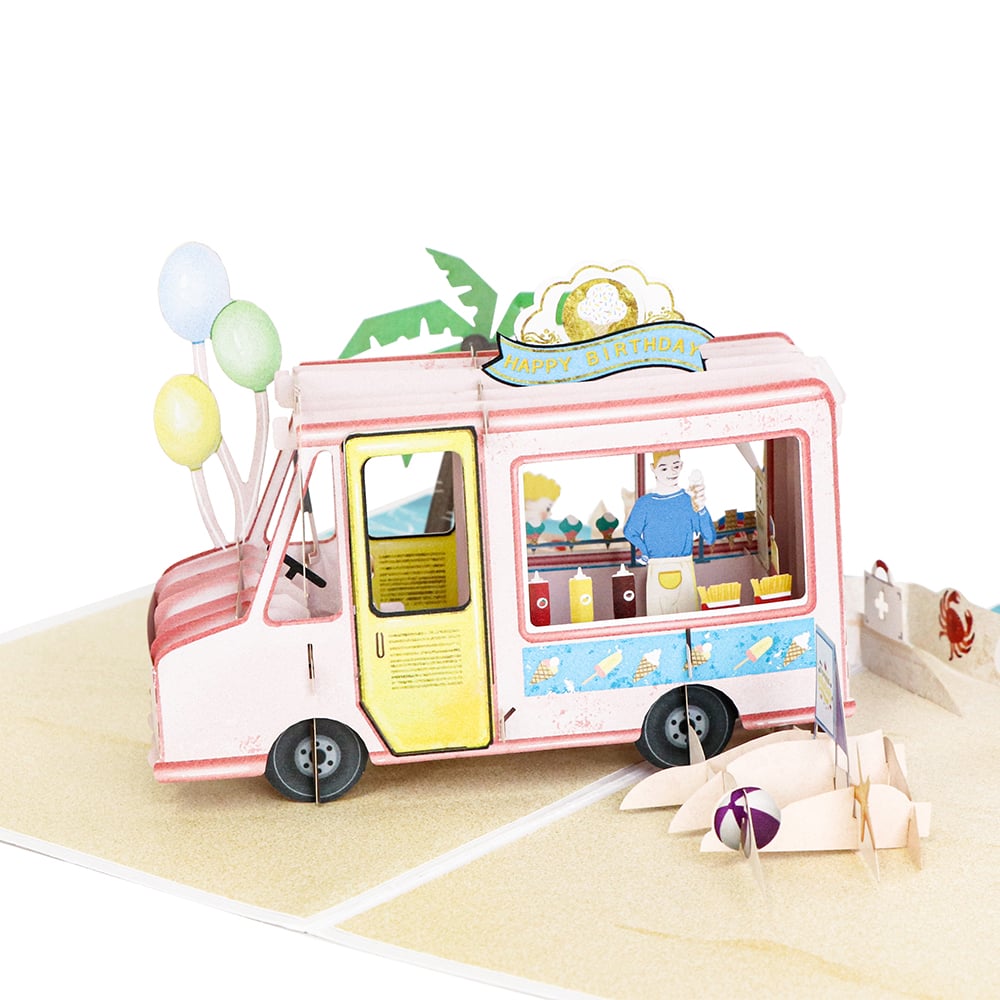 Ice Cream Truck Pop Up Birthday Card