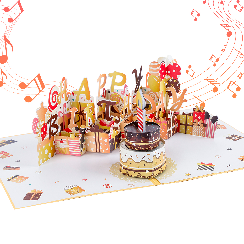 Sweet Birthday Treats Music and Lights Pop Up Card