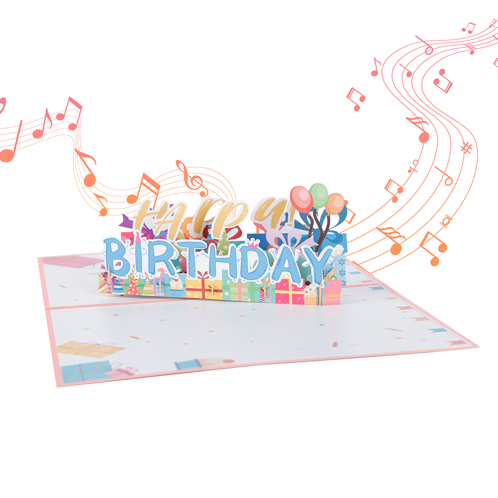 Birthday Gift Surprise Music and Lights Pop Up Card