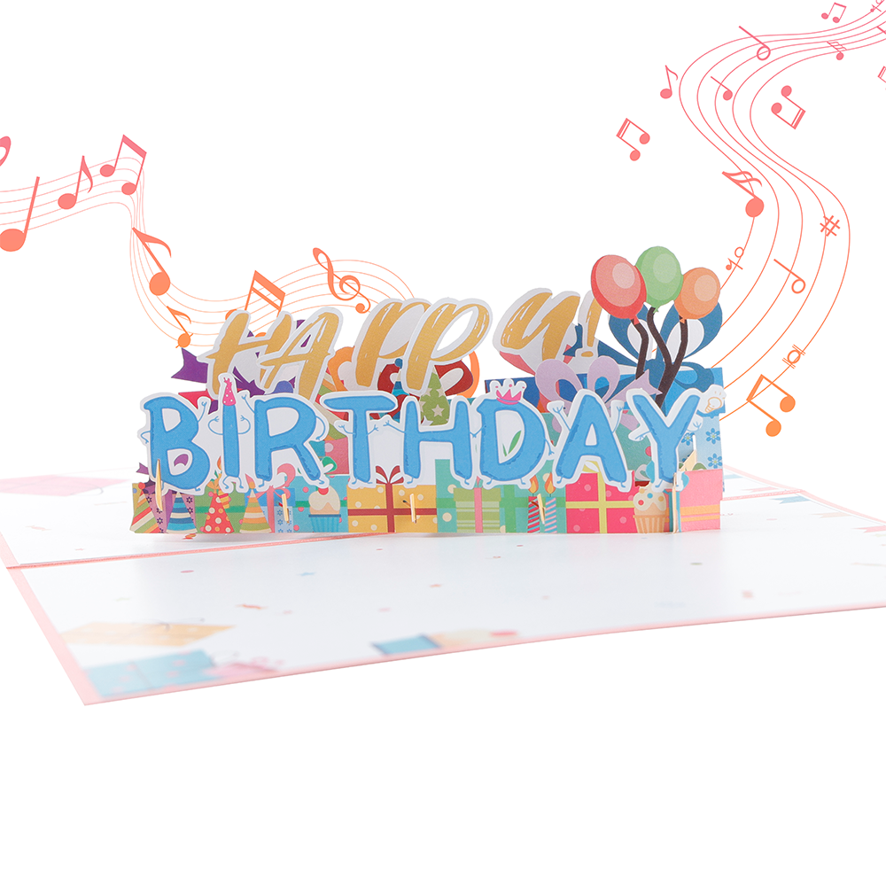 Birthday Gift Surprise Music and Lights Pop Up Card