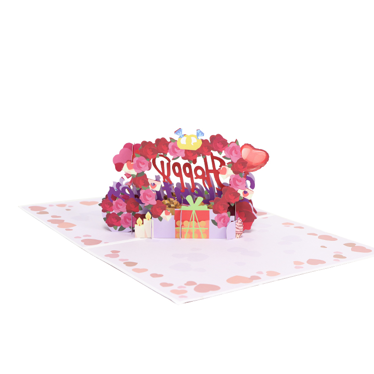 Love in Full Bloom Valentines Day Celebration Pop Up Card