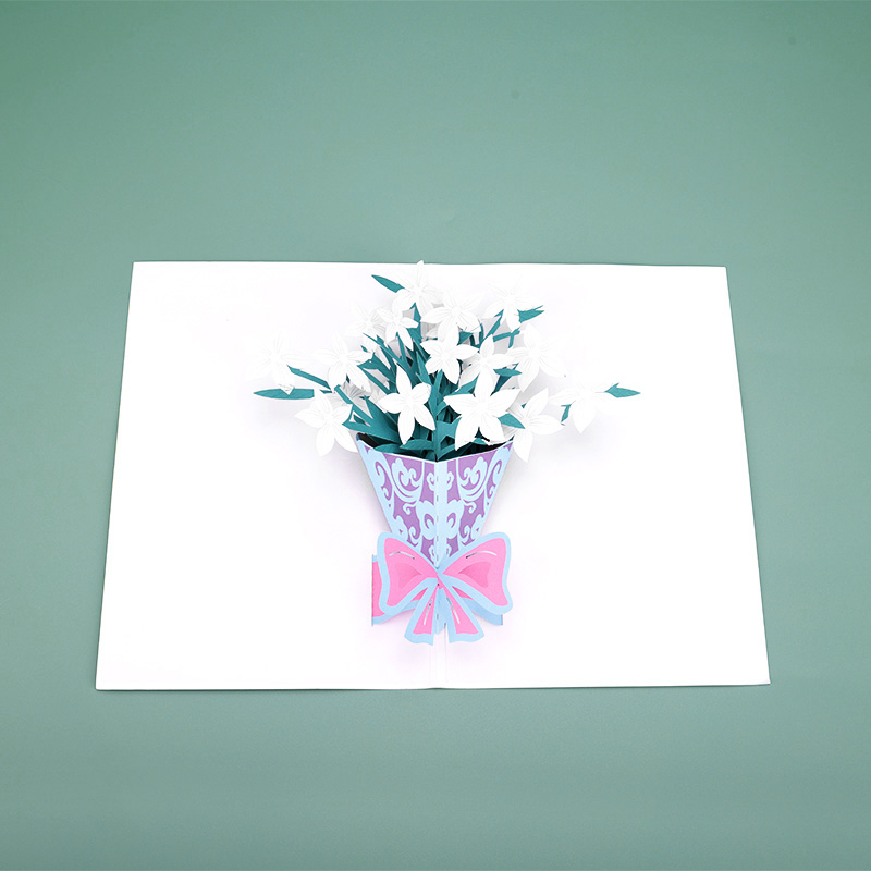 3D Lily Bouquet Thank You Pop Up Card