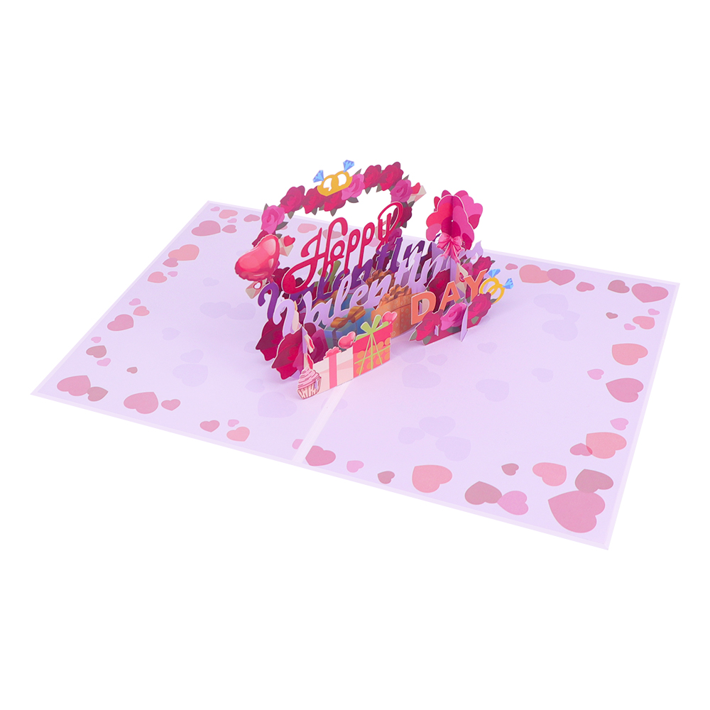 Love in Full Bloom Valentines Day Celebration Pop Up Card