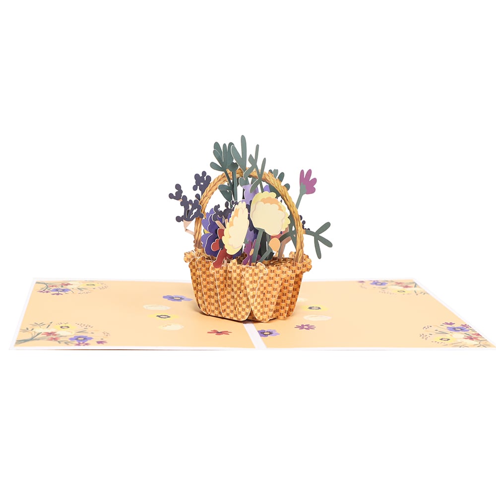 Flower Basket Thinking Of You Pop Up Greeting Card