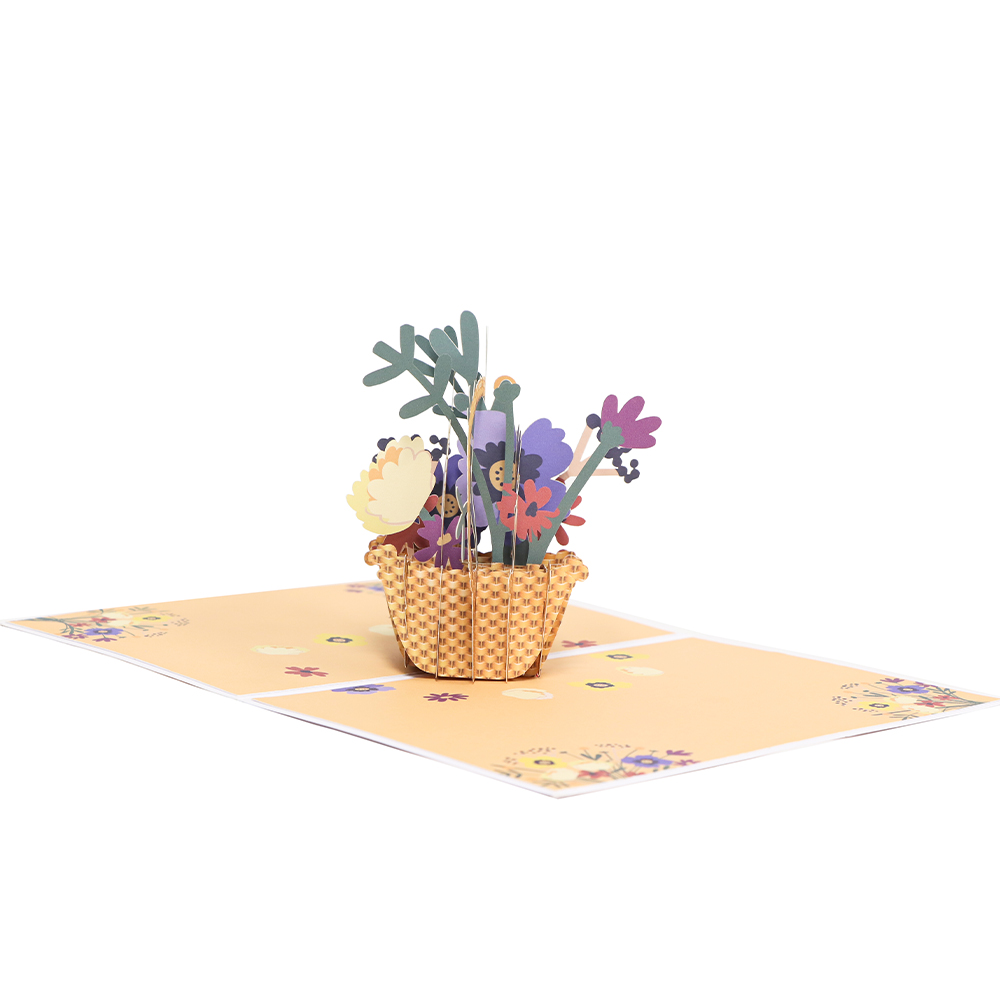 Flower Basket Thinking Of You Pop Up Greeting Card
