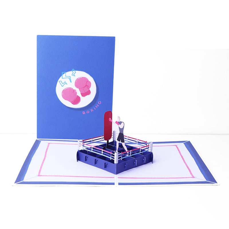 Boxing Sports 3D Pop-Up Greeting Card