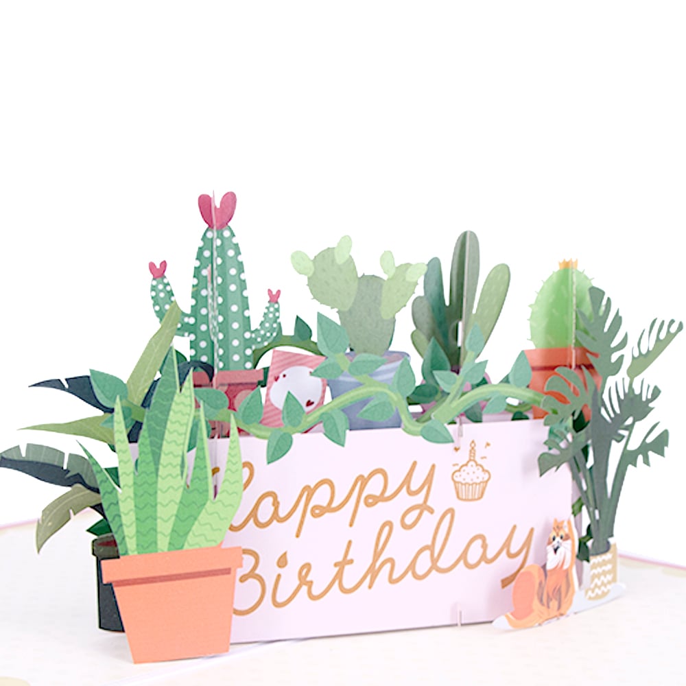 3D Plant Birthday Pop Up Greeting Card