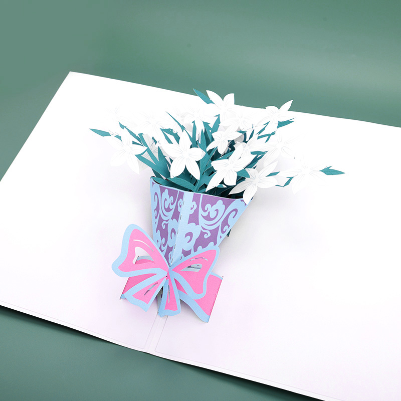 3D Lily Bouquet Thank You Pop Up Card