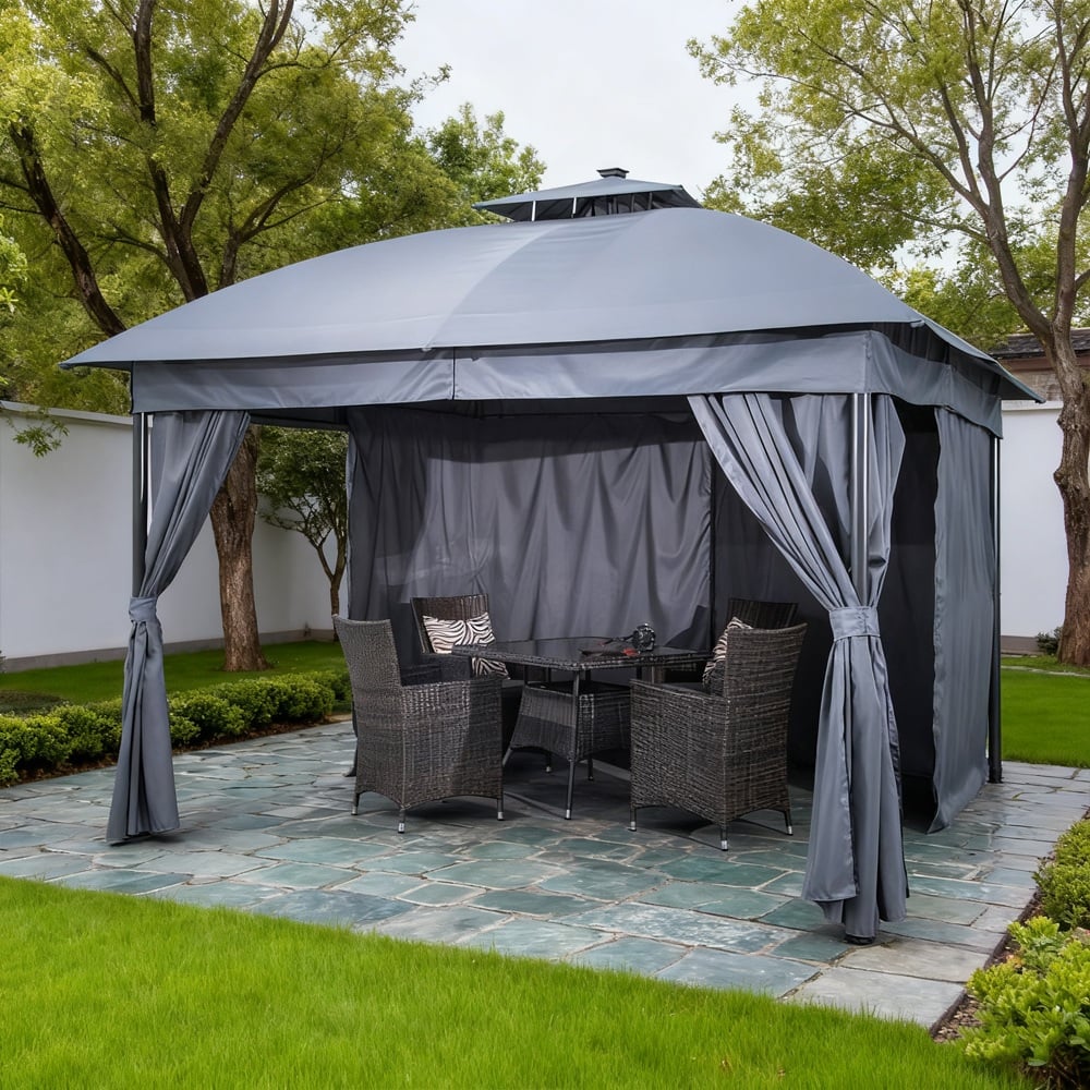 3x3 m dobbeltstof tag let stål gazebo