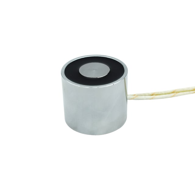 Okragły elektromagnes do trzymania Landa H4942 o nośności 60 kg, zrównoważony, zasilany prądem stałym, napięcie 12 V lub 24 V, urządzenie do podnoszenia w liniach produkcyjnych zautomatyzowanych