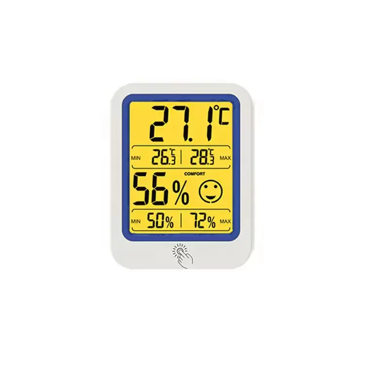 Indoor Weather Station with Backlight MAX/MIN Digital Display LCD Temperature Sensor Hygrometer Moisture Meter for Indoor Use