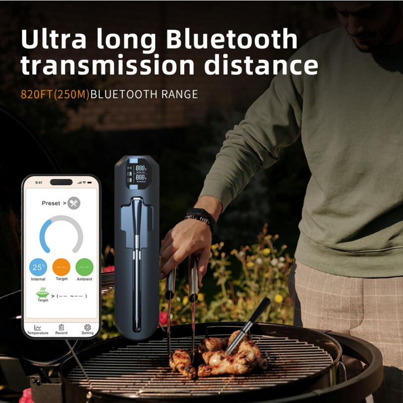 CCOWAY smat wireless meat thermometer with LCD display