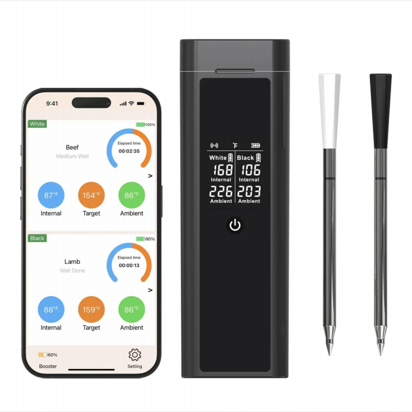 CCOWAY dual probes smart wireless meat thermometer