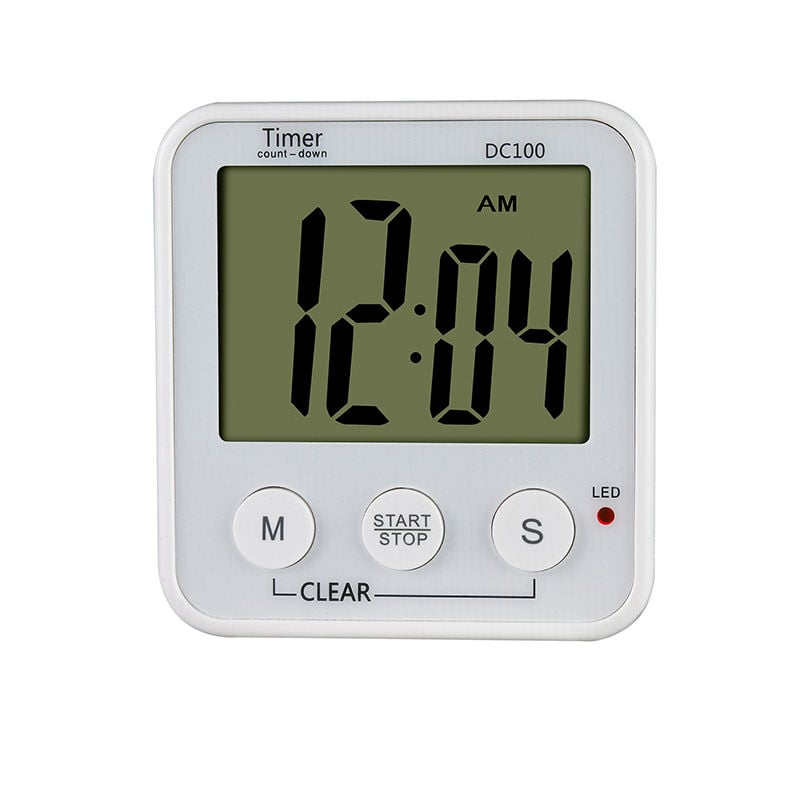 Ceas cu temporizator cu afișaj LCD mare CCOWAY cu alarmă LED