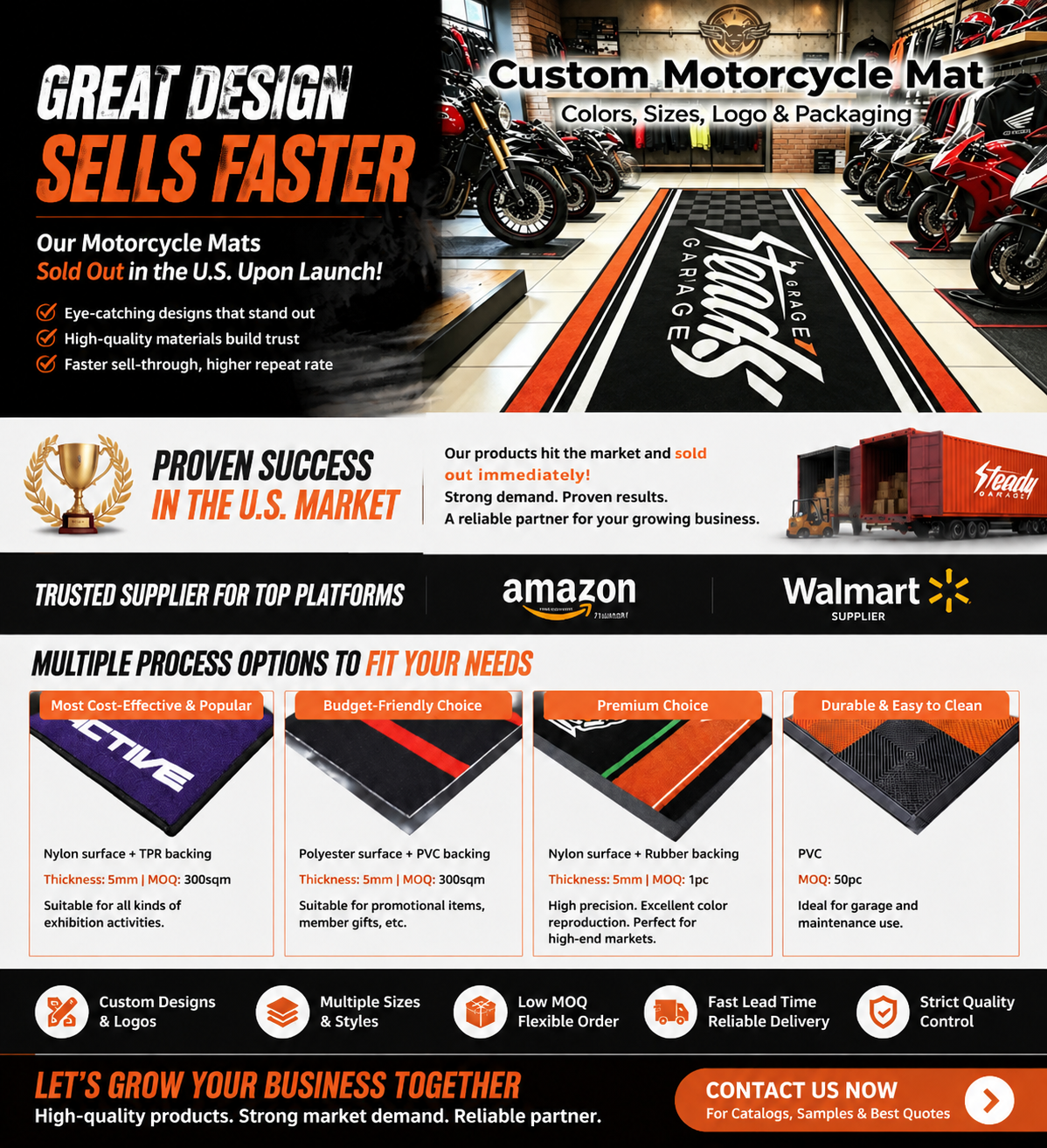 What makes a motorcycle pit mat resistant to oil and grease?