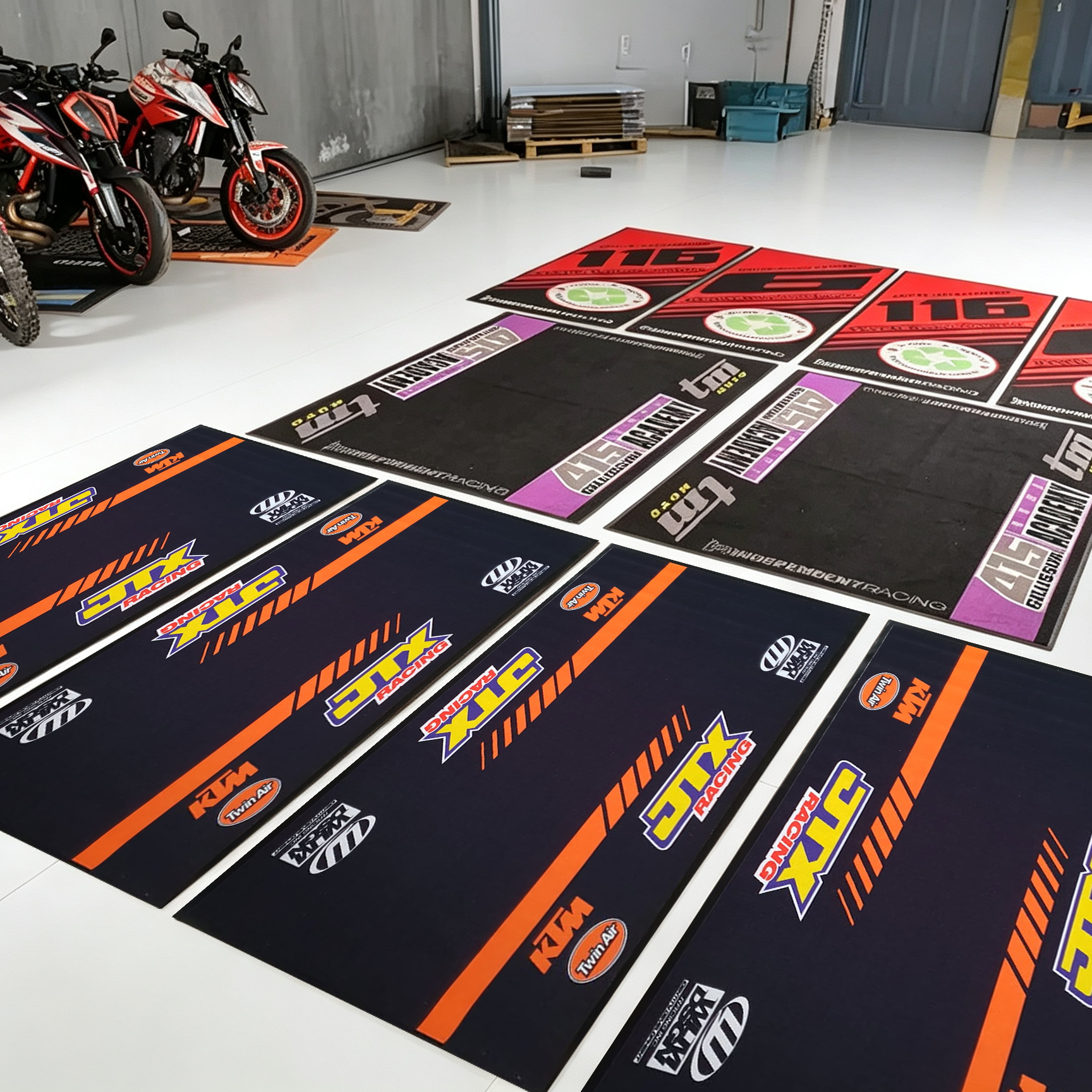 Why is a non-slip motorcycle mat crucial for safe motorcycle parking?