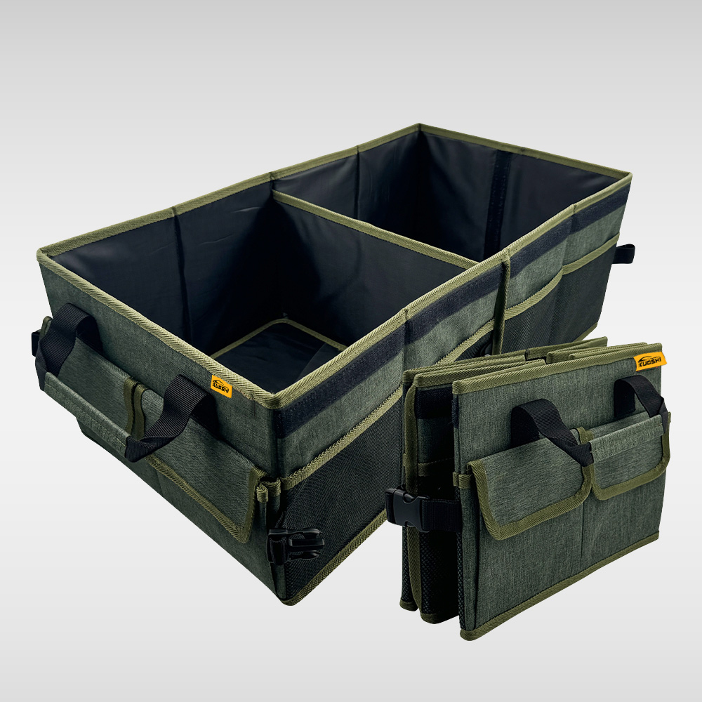 Custom Manufacturing KUOSHI Green Collapsible Suv Trunk Organizer With Lid